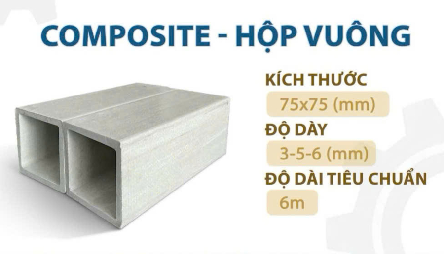 Hộp Nhựa Composite 75x75x3ly